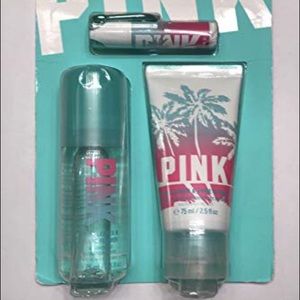 PINK Palm Leaves & Tiara Mist,Body Lotion&Lip Balm